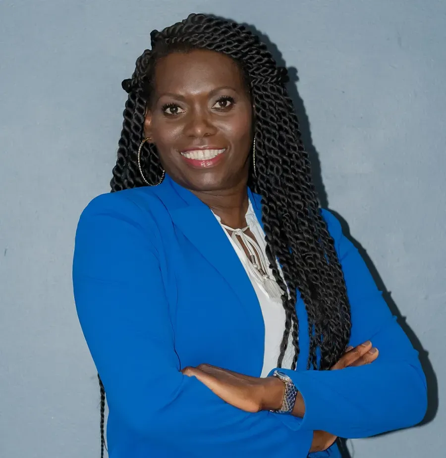 Sharon Eason, CPA, smiling in a blue blazer